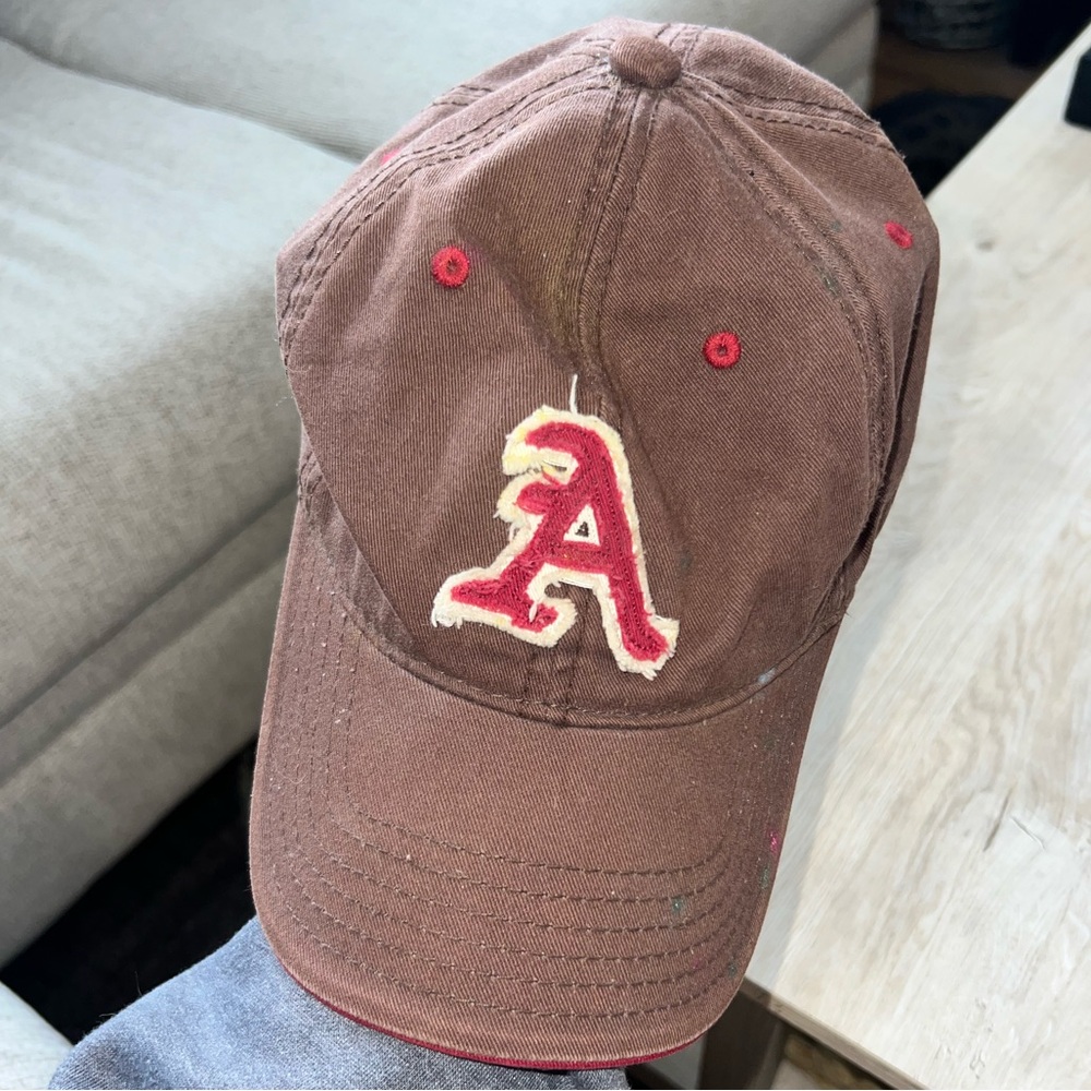Brown Arkansas Razorback Baseball Cap. Good condition. Adjustable strap